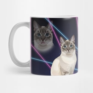 Funny 80s School Portrait Style with Cat Blep Mug